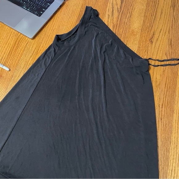 MOULINETTE SOEURS ANTHROPOLOGIE ANTHRO Raneri One Shoulder Dress Dark Gray Boho - Picture 15 of 16